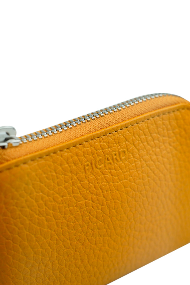 Picard Pure Leather Coin Pouch with Key Ring (Yellow)