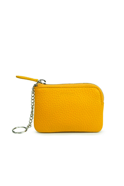 Picard Pure Leather Coin Pouch with Key Ring (Yellow)