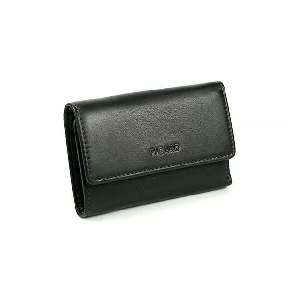 Picard Brooklyn Men's Trifold Leather Wallet with Key Holder( Black)