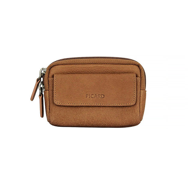 Picard Buffalo Leather Coin Pouch with Key Holder (Tan)