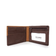 Picard Dallas Men's Leather Wallet with Card Window and Zipped Pouch (Tan)