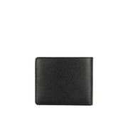 Picard Saffiano Men's Leather Bifold Wallet with Centre Flap and 14 Card Slots including 1 ID Card Window (Black)