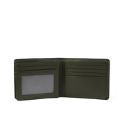 Picard Saffiano Men's Leather Bifold Wallet with Centre Flap (Military Green)