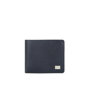 Picard Saffiano Men's Bifold Leather Wallet with Centre Card Flap and Coin Pouch (Navy)