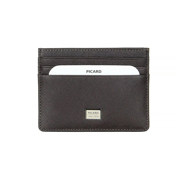 Picard Saffiano Leather Card Holder (Cafe)