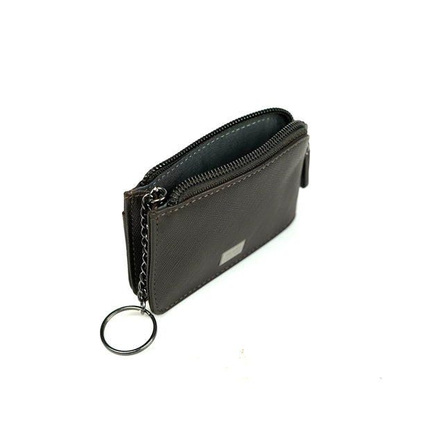 Picard Saffiano Men's Leather Coin Pouch with Key Ring (Cafe)