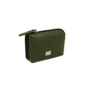 Picard Saffiano Men's Leather Coin Pouch with Key Ring (Military Green)