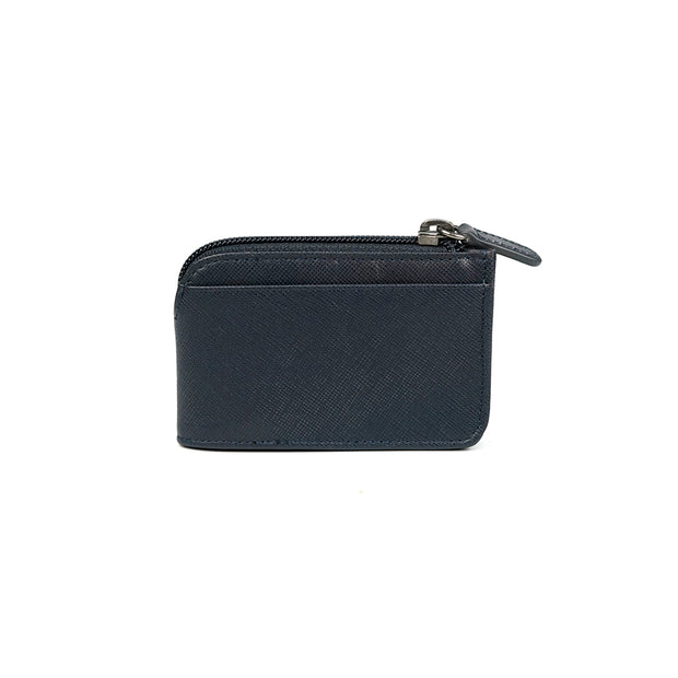 Picard Saffiano Men's Leather Coin Pouch with Key Ring (Navy)