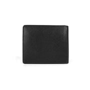 Picard Saffiano Men's Bifold Leather Wallet with Centre Flap (Black)