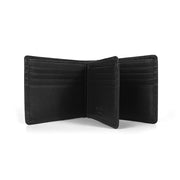 Picard Saffiano Men's Bifold Leather Wallet with Centre Flap (Black)