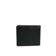 Picard Saffiano Men's Bifold Leather Wallet with Card Window (Black)