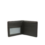 Picard Saffiano Men's Bifold Leather Wallet with 6 Card Slots, 1 ID Window and External Back Slot (Cafe)