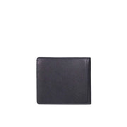 Picard Saffiano Men's Bifold Leather Wallet with 6 Card Slots, 1 ID Window and External Back Slot(Navy)