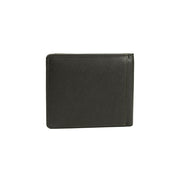 Saffiano Men's Bifold Leather Wallet with Coin Compartment (Cafe)