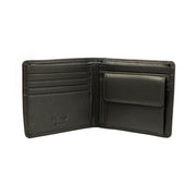 Saffiano Men's Bifold Leather Wallet with Coin Compartment (Cafe)