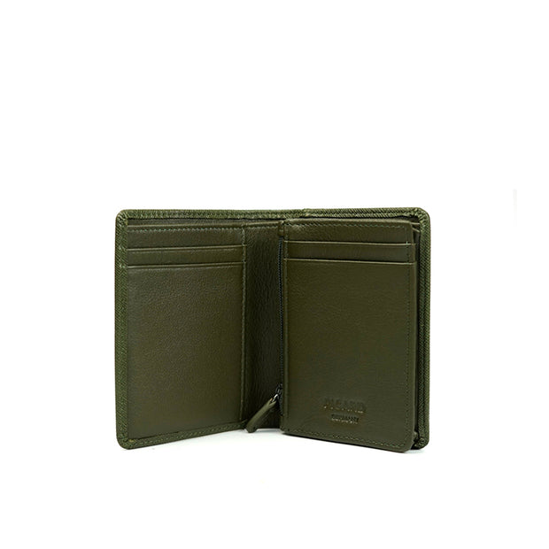 Picard Saffiano Bifold Leather Wallet with Card Window (Military Green)
