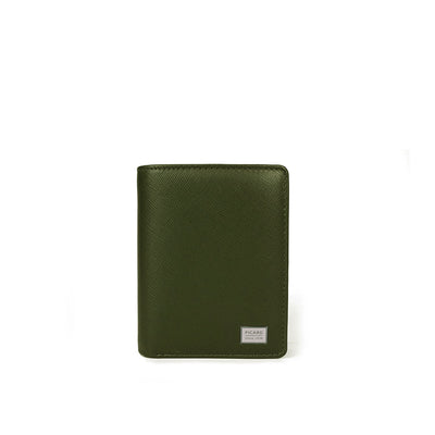 Picard Saffiano Bifold Leather Wallet with Card Window (Military Green)