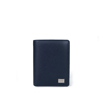 Picard Saffiano Bifold Leather Wallet with Card Window (Navy)