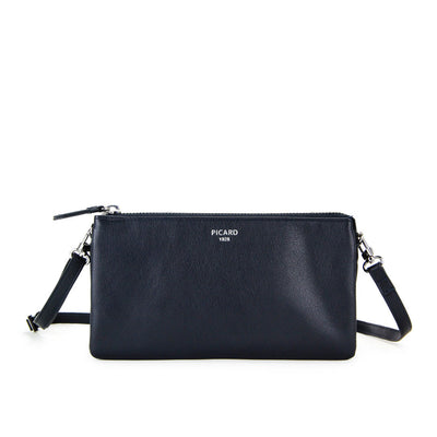 Picard Bingo Ladies  Triple Compartment Leather  Sling Pouch (Navy)