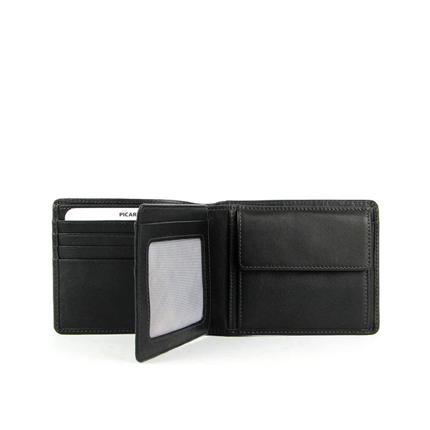 Picard Brooklyn Men's Leather Wallet with Centre Flap and Coin Compartment (Black)