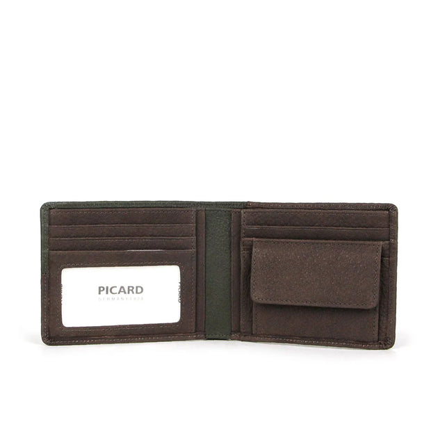 Picard Dallas Men's Leather Wallet with Card Window and Coin Pouch (Khaki & Tan)