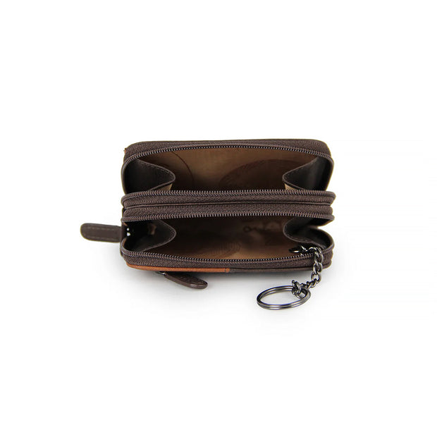 Picard Dallas Leather Coin Pouch with Double Compartments (Tan)