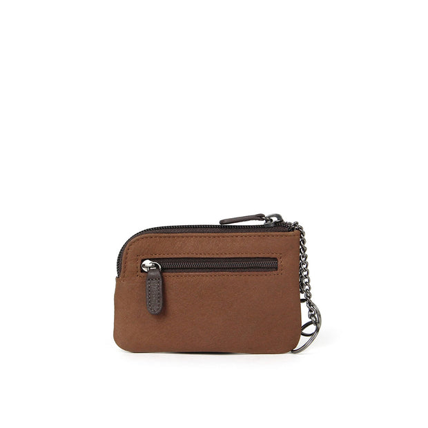 Picard Dallas Leather Coin Pouch with Key Ring (Tan)