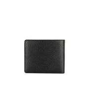 Picard Saffiano Men's Bifold Leather Wallet with Centre Card Flap and Coin Pouch (Black)