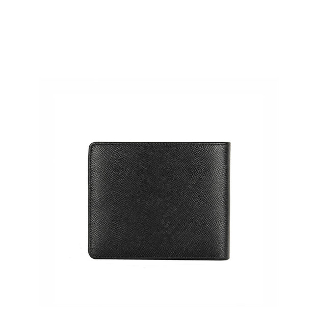 Picard Saffiano Men's  Leather Wallet with Coin Pouch (Black)