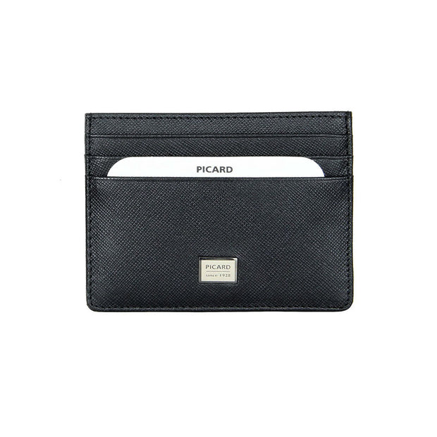 Picard Saffiano Leather Card Holder (Black)