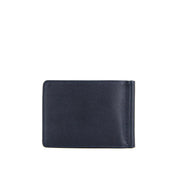 Picard Saffiano Men's Bifold  Leather Wallet with Money Clip (Navy)