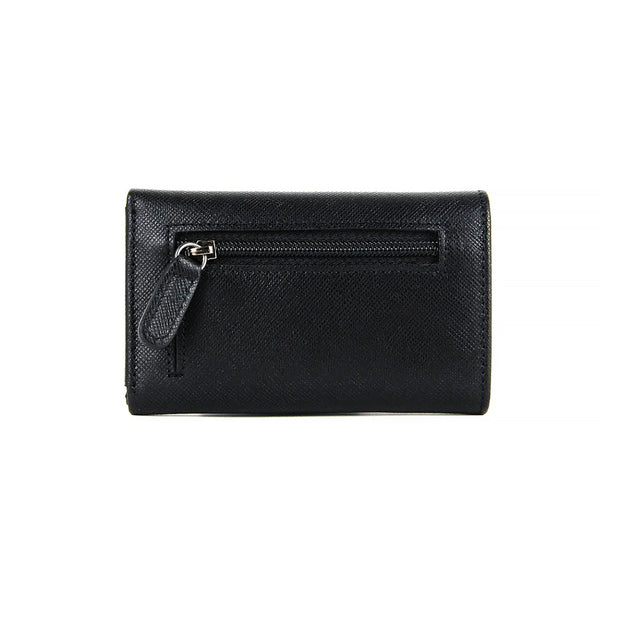 Picard Saffiano Key Leather  Holder w/ Dollar Compartment (Black)