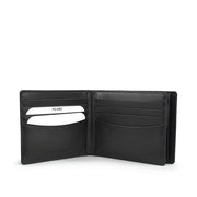 Picard Charles Men's Bifold Leather Flap Wallet with Coin Pouch (Black)