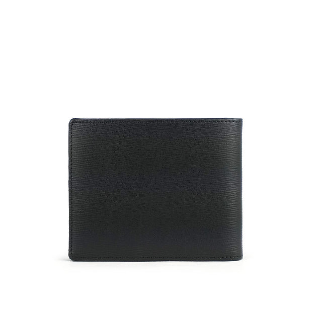 Picard Charles Men's Bifold Leather Flap Wallet with Coin Pouch (Black)